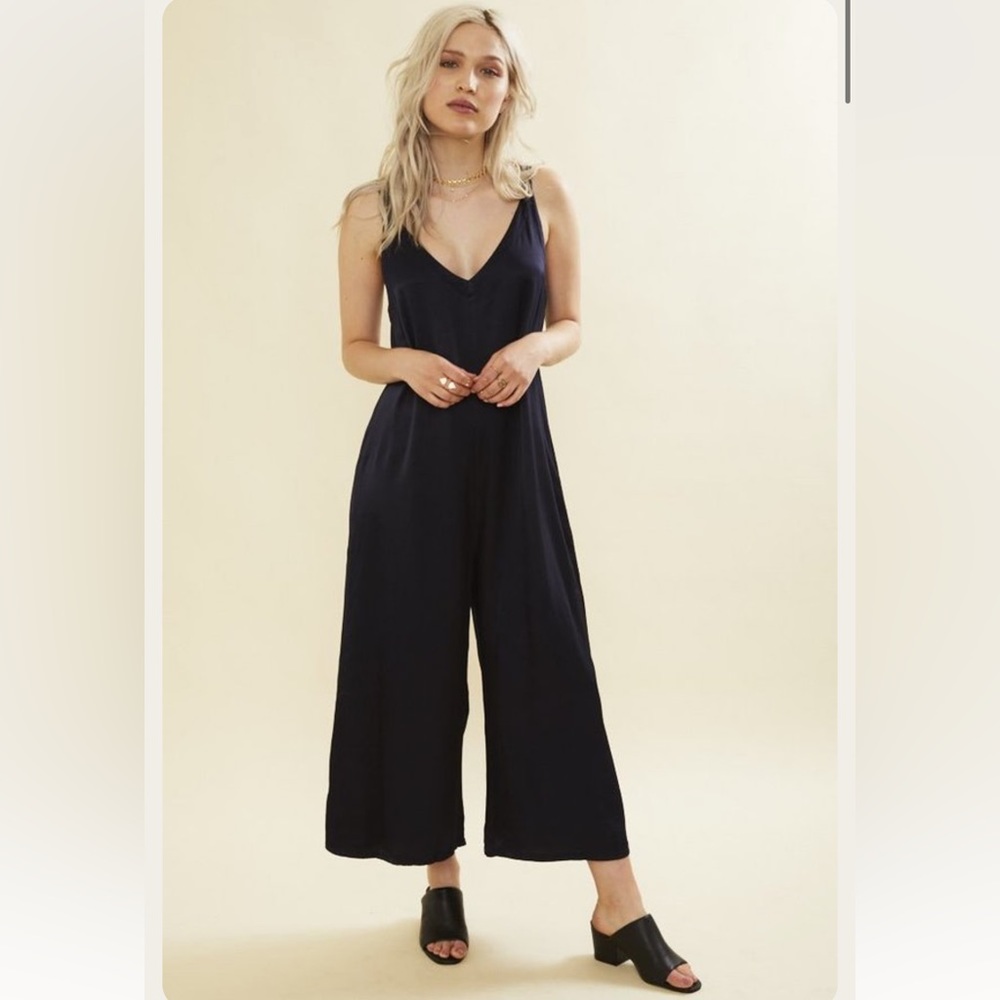 Lacausa Santi Jumpsuit in Navy Satin